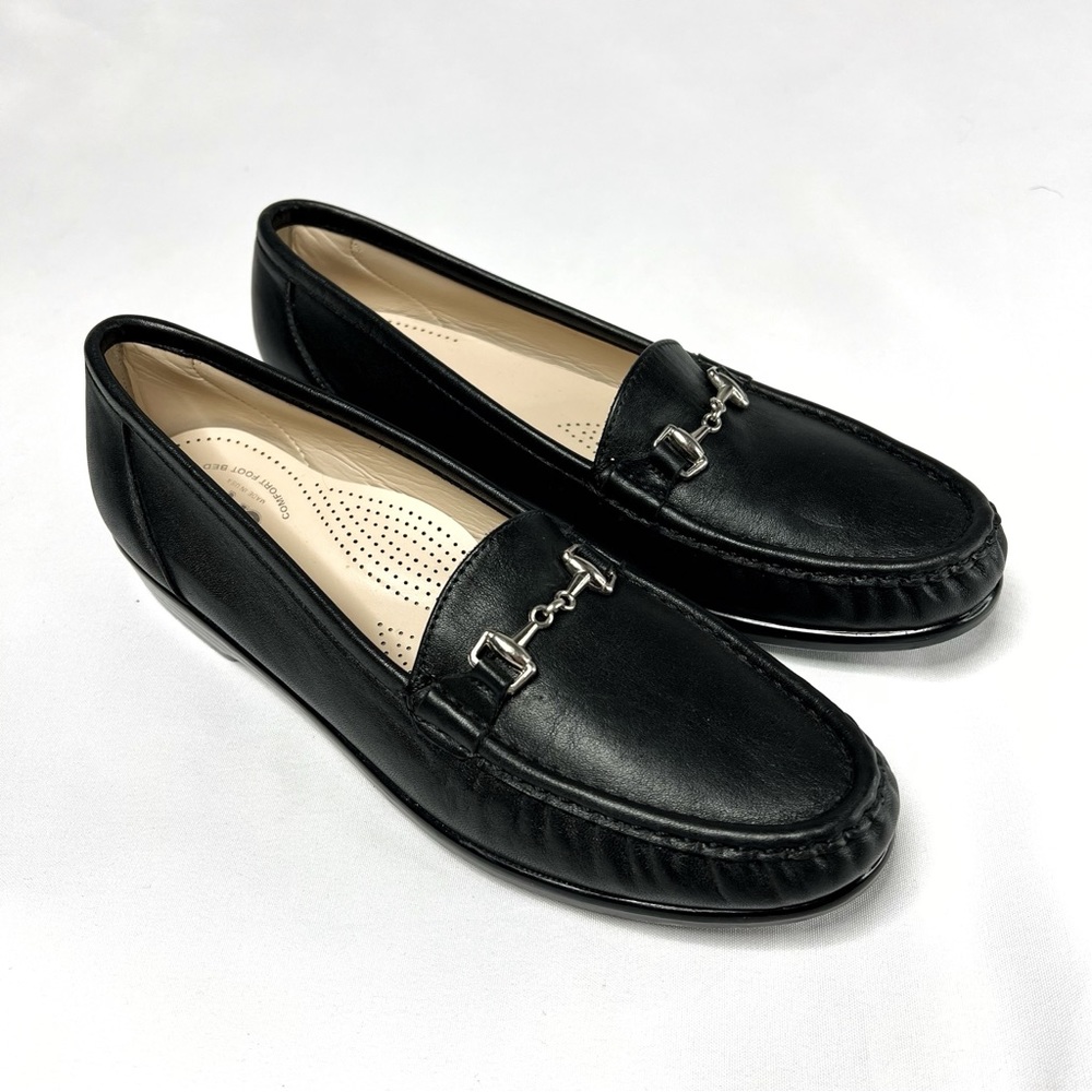 SAS Black Leather Loafers - 10 Slim